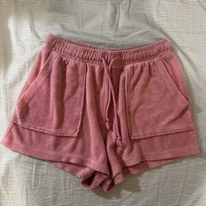 Zara Dusty Pink Terry Athletic Shorts